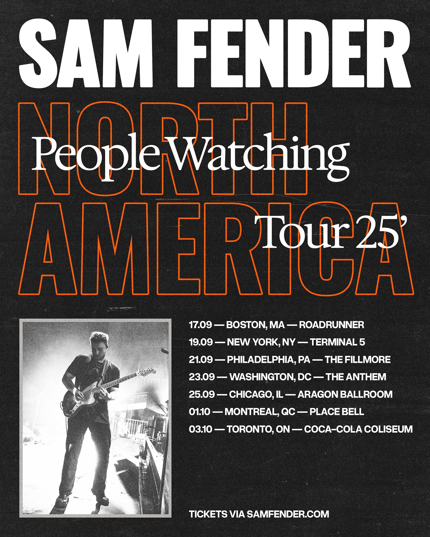 Sam Fender People Watching Tour Poster 2025